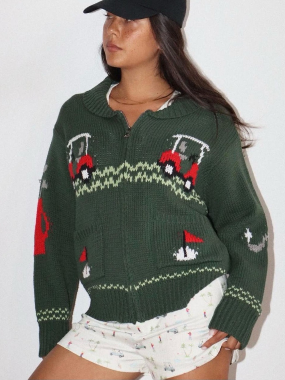 Bailey Rose Hole in One Golf Sweater Deep Green S